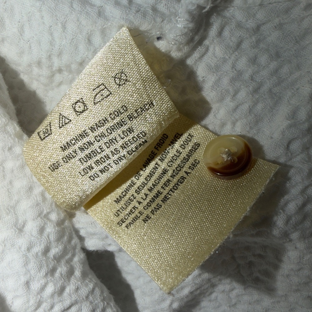 Pilcro and the Letterpress Anthropologie White Textured Cotton Tunic XS White - Picture 7 of 8